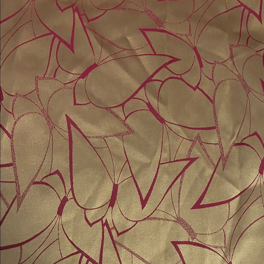 Vintage Japanese Gold and Red Patterned Fabric, 12 yards, 14.5 in wide, NWOT